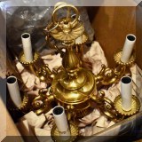 D06. Brass six-light chandelier. 